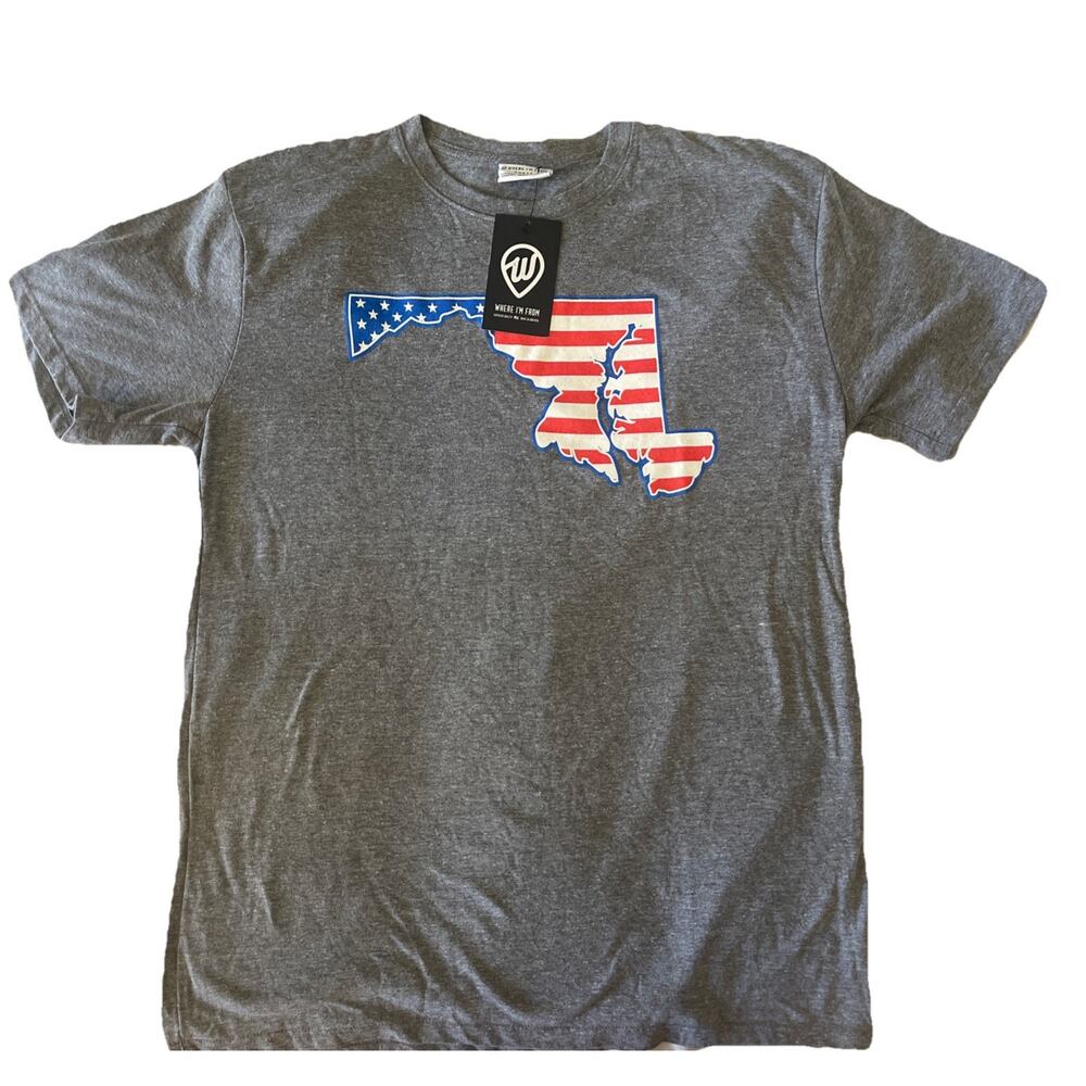 Where I’m From BALTIMORE MARYLAND STATEFILL TEE SIZE S GRY MSRP $32